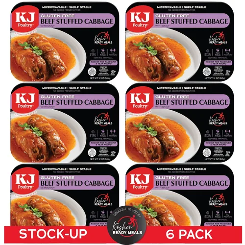 Vista 12 de KJ Poultry Kosher para comidas sin gluten, rollos de repollo relleno de carne de res en salsa (paquete de 1) entrada preparada completamente cocida