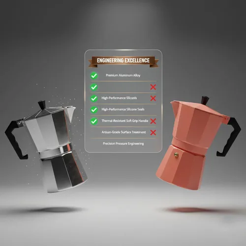 Vista 3 de Cafetera de café expreso para estufa, olla moka de 9 tazas Cafetera de aluminio con filtro de acero inoxidable Cafetera de espresso clásica
