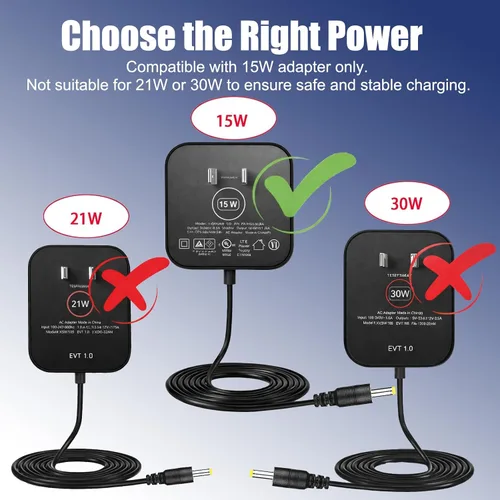 Vista 2 de Cargador adaptador de corriente de 15 W, repuesto para dispositivos Echo Dot y Echo Spot Compatible con Echo Dot (3ª/4ª generación), Echo Dot