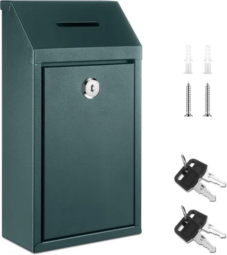 Vista 14 de Yaocom Caja de Recolectión de Donaciones de Efectivo de Metal Caja de Sugerencias Segura con Cerradura Montada en la Pared Buzón de Entrega