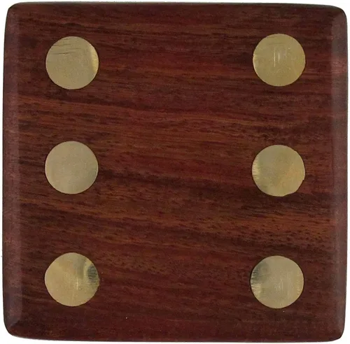 Vista 5 de TOSQP27 - Juego de caja de 5 dados para regalo, juego clásico rodante, grupo familiar, caja de almacenamiento cuadrada de madera con dados hechos a
