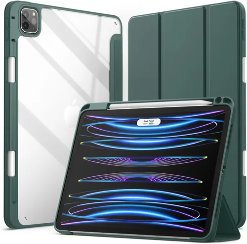 Vista 15 de JETech - Funda para iPad Pro 11" 4/3/2/1, color negro Cover for 2022/2021/2020/2018 Model, Clear Back, Pencil Holder, Slim Shockproof, Tri-Fold