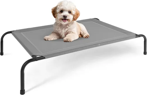 Vista 8 de Simple Deluxe Cama elevada y refrescante para perro, cunas portátiles elevadas para perros, patas antideslizantes, duradera, portátil, para Negro