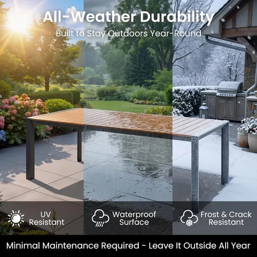 Vista 6 de Crestlive Products Juego de comedor de patio de 9 piezas, mesa de aluminio de 83 pulgadas para exteriores con 8 sillas reclinables, respaldo