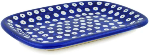 Vista 24 de Auténtico plato de cerámica polaca de 10 pulgadas en diseño amarillo hecho a mano en Bolesławiec Polonia por Ceramika Bona + certificado