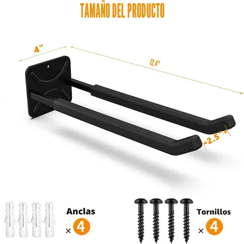 Vista 5 de TORACK Ganchos de garaje para organizador de herramientas resistentes, soporte de pared, ganchos de almacenamiento de garaje para neumáticos