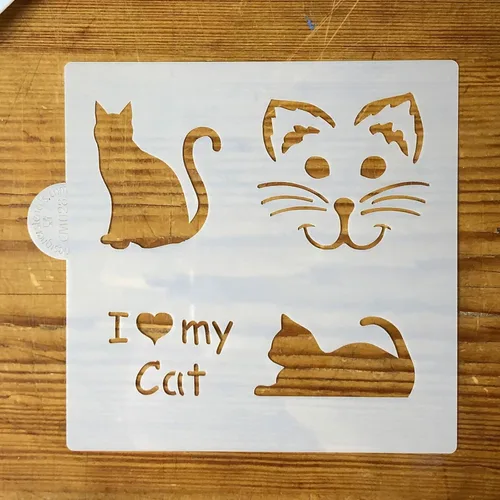Vista 2 de Plantilla de galletas y manualidades I Love My Cat de Designer Stencils
