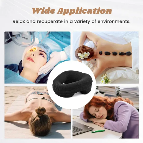 Vista 8 de Kakalote Reposacabezas de masaje para cama, almohada ergonómica de masaje de espuma viscoelástica para spa, siesta y cuidado de la piel (negro)