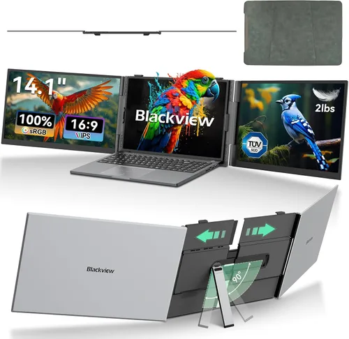 Vista 11 de Blackview Extensor de pantalla para laptop, 1.3 libras ultraligero y ultradelgado de 0.17 pulgadas, 14 pulgadas, FHD 1080P IPS, extensor de monitor