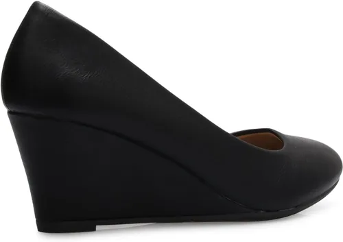 Vista 3 de Olivia K Zapato de tacón bajo para mujer con tacón de cuña - fácil zapato de tacón bajo - básico de meter, comodidad