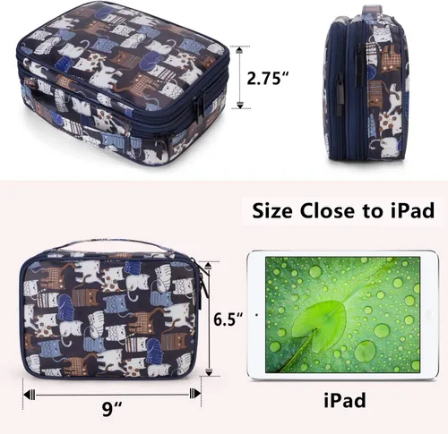Vista 6 de Teamoy Estuche organizador de joyas de viaje, soporte para bolsa de almacenamiento para collares, aretes, anillos, reloj y más, alta capacidad