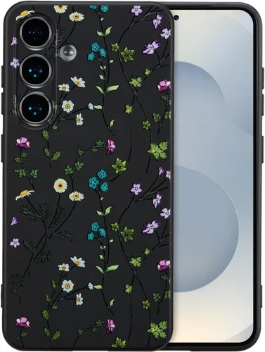Vista 10 de RALEAVO Funda para Samsung Galaxy S24 Plus, bonita funda de silicona floral Verde/Rama Floral