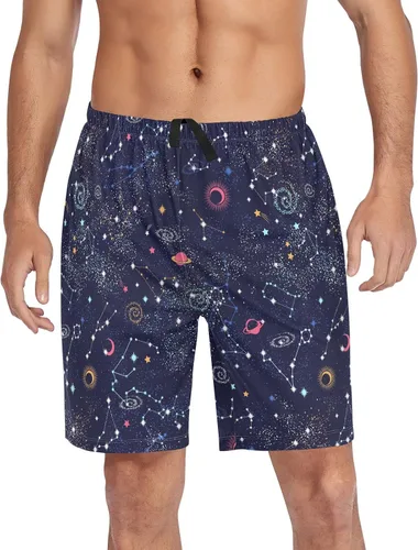 Vista 23 de Ollabaky Pantalones cortos de pijama para hombre Pjs partes inferiores pantalones cortos para dormir ropa de descanso pantalones de pijama