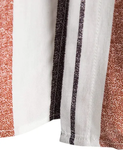 Vista 3 de Romwe Camisas con botones de popelina de manga corta a rayas para hombre