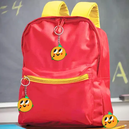 Vista 3 de El paquete de 60 llaveros naranja para fiesta incluye 20 llaveros, 20 etiquetas de agradecimiento y 20 bolsas de regalos para baby shower, regalo