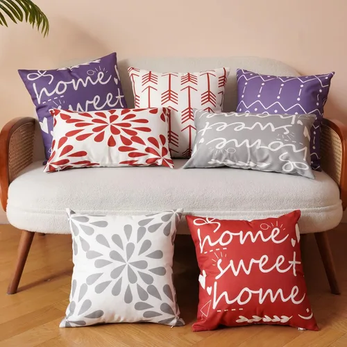 Vista 8 de Juego de 4 fundas de almohada de 16 x 16 pulgadas con cremalleras, fundas de almohada para sofá, juego de 4 fundas de cojín decorativas de lino