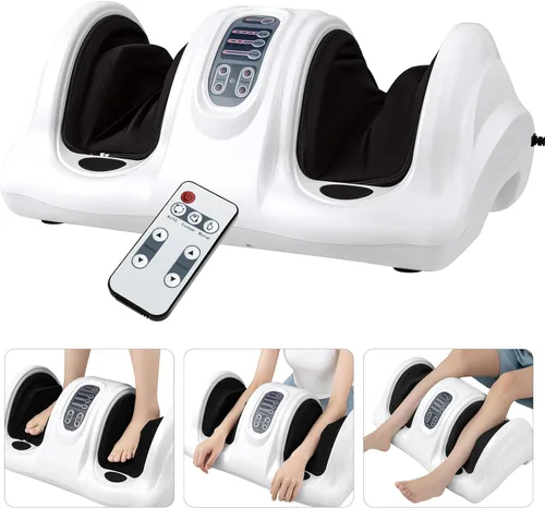 Vista 2 de ARLIME Masajeador de pies Shiatsu con control remoto, 4 modos de amasamiento profundo, masaje de piernas y tobillos y pantorrillas y pies para Blanco