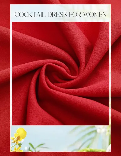 Vista 5 de DRESSTELLS Vestido de cóctel para mujer, elegante, formal, modesto, vestido de iglesia para invitados de boda, flor