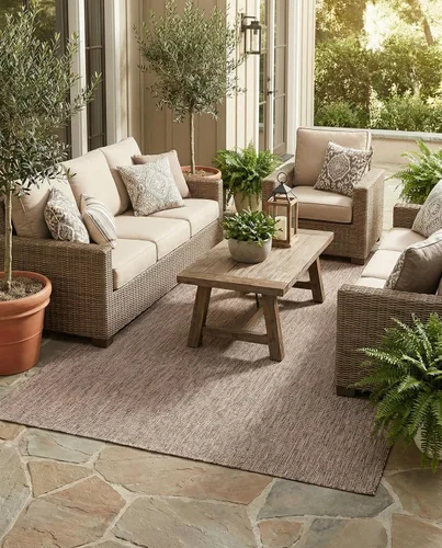 Vista 87 de Rugs.com Outdoor Solid Collection - Alfombra de pelo plano beige de 2 x 3 pulgadas, perfecta para entradas, cocinas, rincones de desayuno, piezas