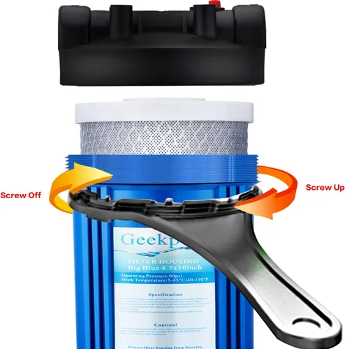 Vista 3 de Geekpure Filtro de agua de bloque de carbono de 20 pulgadas que elimina olores de sabor a cloro para filtración de toda la casa, 4.5 x 20 pulgadas