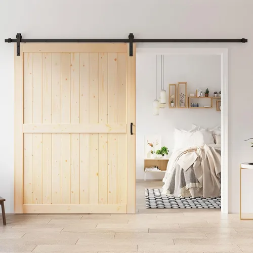 Vista 21 de Losa de puerta corrediza de madera de granero de 36 x 84 pulgadas (puerta doble de 18 x 84 pulgadas) con kit de herramientas de 6.6 pies, requiere