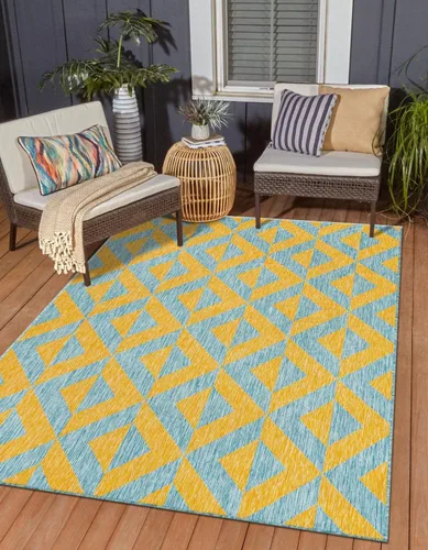 Vista 20 de Unique Loom Jill Zarin Outdoor Collection - Alfombra rectangular (2 pies 2 pulgadas x 3 pies 1 pulgadas, rectangular, beige y marrón)