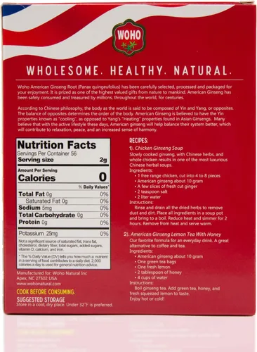 Vista 2 de WOHO American Ginseng #133.4 Medio corto Caja pequeña de 4 onzas