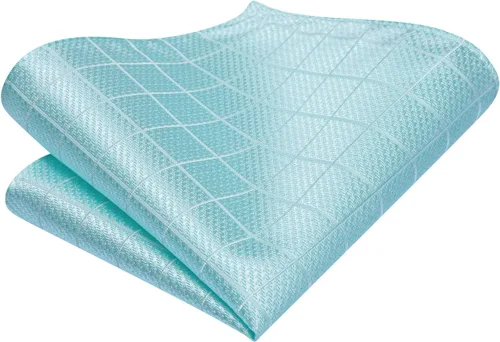 Vista 172 de Hi-Tie Corbatas de seda para hombre, diseño de cachemira a rayas, con bolsillo, gemelos cuadrados, conjunto formal de negocios