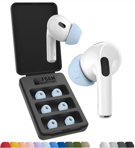 Vista 16 de Foam Masters - Almohadillas de espuma viscoelástica ultra premium para AirPods Pro de 1ª y 2ª generación 3 pares Nueva versión Ajuste seguro