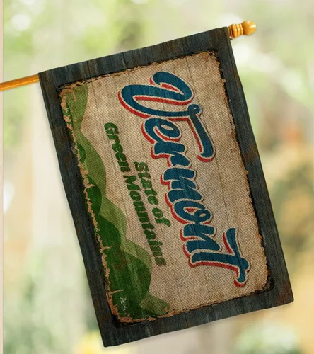 Vista 10 de Americana Home & Garden Vermont Vintage Burlap Garden House Flag Set Regional States American Territories Republic Country Particular Area