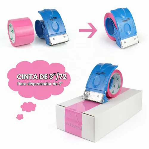 Vista 7 de BOMEI PACK Cinta de embalaje rosa de 3 pulgadas de ancho, 6 rollos de repuesto de cinta de envío rosa para embalaje, mudanza y almacenamiento, 2.4