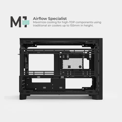 Vista 17 de MONTECH Funda para PC Micro ATX de 22.7 L, chasis modular de malla de alto flujo de aire para construcciones de aire, líquidos o SFF, soporte de TEN