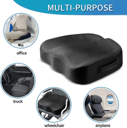 Vista 7 de Cojín de asiento para silla de ruedas, espuma viscoelástica de alta densidad y resortes internos, soporte cómodo sin aplanar, accesorios de scooter