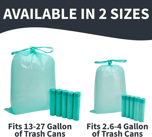 Vista 6 de Bolsas de basura biodegradables Code R L 2-4.7 galones (10-18L) Bolsas de basura compatibles con Simplehuman Código L R resistente, paquete de 50