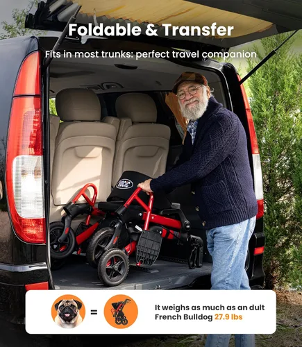 Vista 8 de VOCIC Andadores para personas mayores, Z55 Combo andador y silla de ruedas 2 en 1, reposapiés sin doblez, andador con ruedas grandes de 25.4 cm