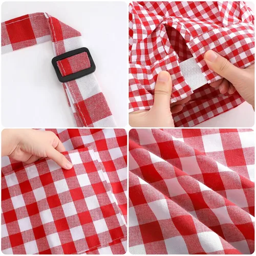 Vista 4 de Toulite 4 piezas de decoración de fiesta temática italiana, juego de disfraz de chef de estilo italiano, sombrero de chef y delantal para mujeres