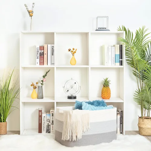 Vista 4 de MINTWOOD Design Canasta de manta extra grande de 22 pulgadas para sala de estar, canasta de almacenamiento tejida de cuerda rectangular con asas