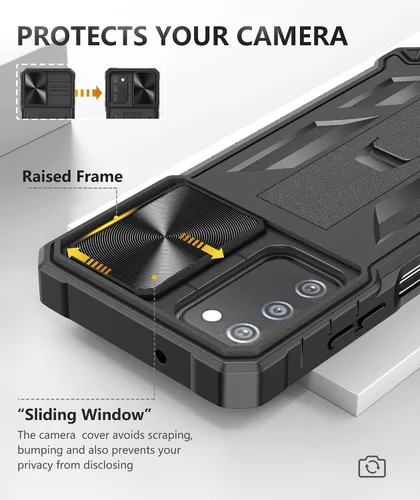Vista 2 de SOiOS Funda protectora para Samsung Galaxy A03s: protección completa a prueba de caídas de grado militar con soporte Carcasa resistente a prueba