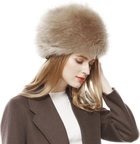 Vista 20 de Lovful Sombrero de invierno para mujer, de piel sintética, estilo cosaco ruso, sombrero de abrigo de invierno