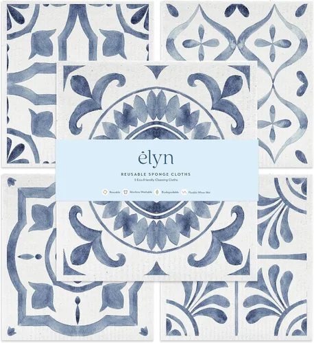 Vista 9 de ELYN Paños de cocina suecos, paños de esponja reutilizables y lavables, toallas de papel absorbentes para limpieza de cocina, platos, encimeras