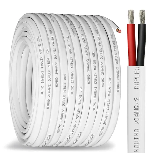 Vista 18 de Cable marino de calibre 2, cable dúplex de grado marino, cable eléctrico de cobre estañado de 2 AWG 5 pies para uso al aire libre en barcos