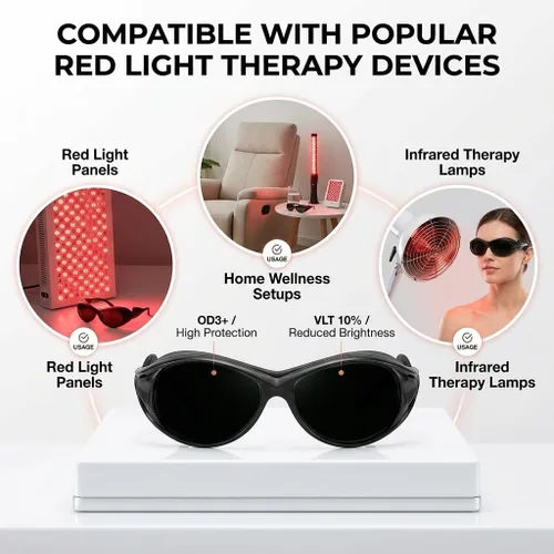 Vista 6 de Gafas de Terapia de Luz Roja, Gafas de Seguridad Láser IPL 200-2000nm para Depilación Láser y Terapia de Luz Roja, terapia de luz infrarroja
