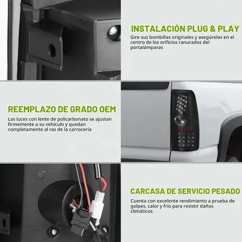 Vista 5 de AUTOSAVER88 Luces traseras LED compatibles con Chevy Silverado 1999-2006, 2007 Chevy Silverado Classic, lámparas traseras para GMC Sierra 1999-2002
