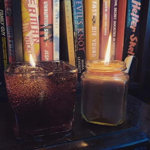 Vista 2 de 1981 Gel Wax Whiskey Drink Wooden Wick Candle