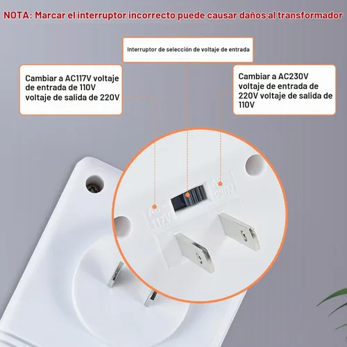 Vista 4 de Adaptador de viaje del convertidor de voltaje de 150 W, convertidor de corriente AC110V/120V a 220V/240V Step-Up & Down Transformador