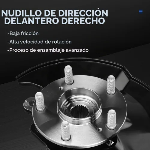 Vista 3 de Ensamblaje de nudillo de dirección delantero izquierdo y cojinete de rueda compatible con Honda Civic 2006 2007 2008 2009 2010 2011, sin modelo Si