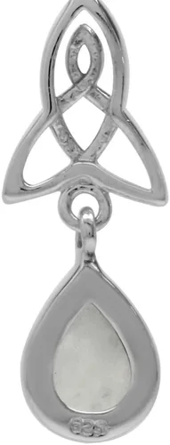 Vista 3 de Silvershake Aretes colgantes con forma de pera de 0.315 x 0.236 in, chapado en oro blanco o amarillo, plata de ley 925, triquetra, nudo celta