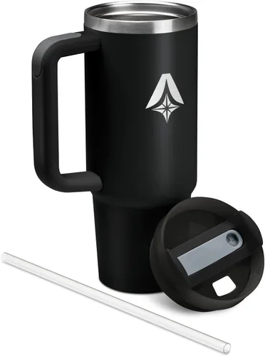 Vista 9 de Pittman Outdoors Vaso de hidratación de 30 onzas con mango suave y cómodo, color negro, taza de viaje para café y bebida