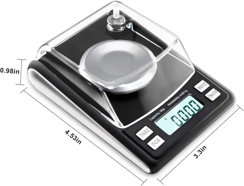 Vista 4 de Fuzion Báscula miligramos de 50/0.00 oz, escala de mg con peso cal de 0.71 oz, microescala, báscula de polvo para recargar