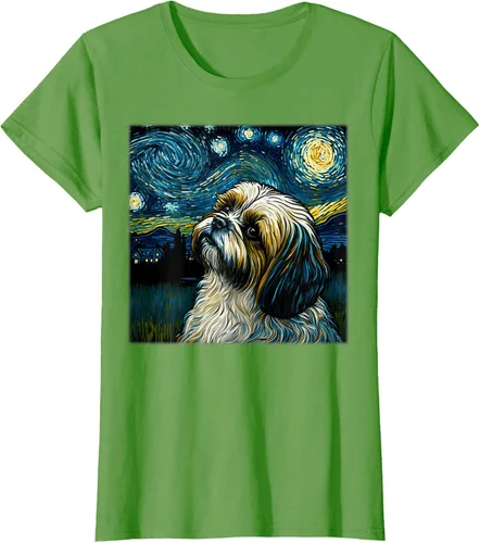 Vista 51 de Camiseta Surrealism Starry Night Shih Tzu Dog